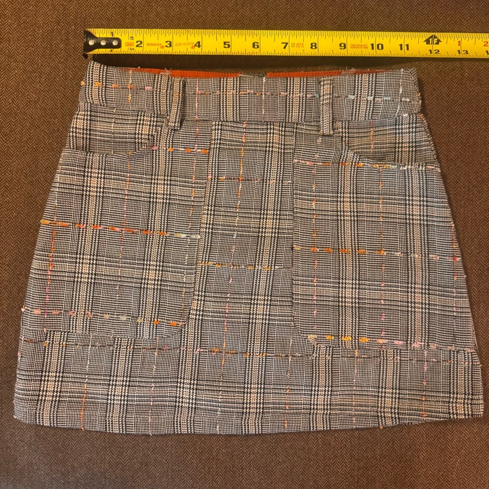 GB Girls Multi Colored Plaid Mini Skirt with Neutral Color Accents, girls size 7